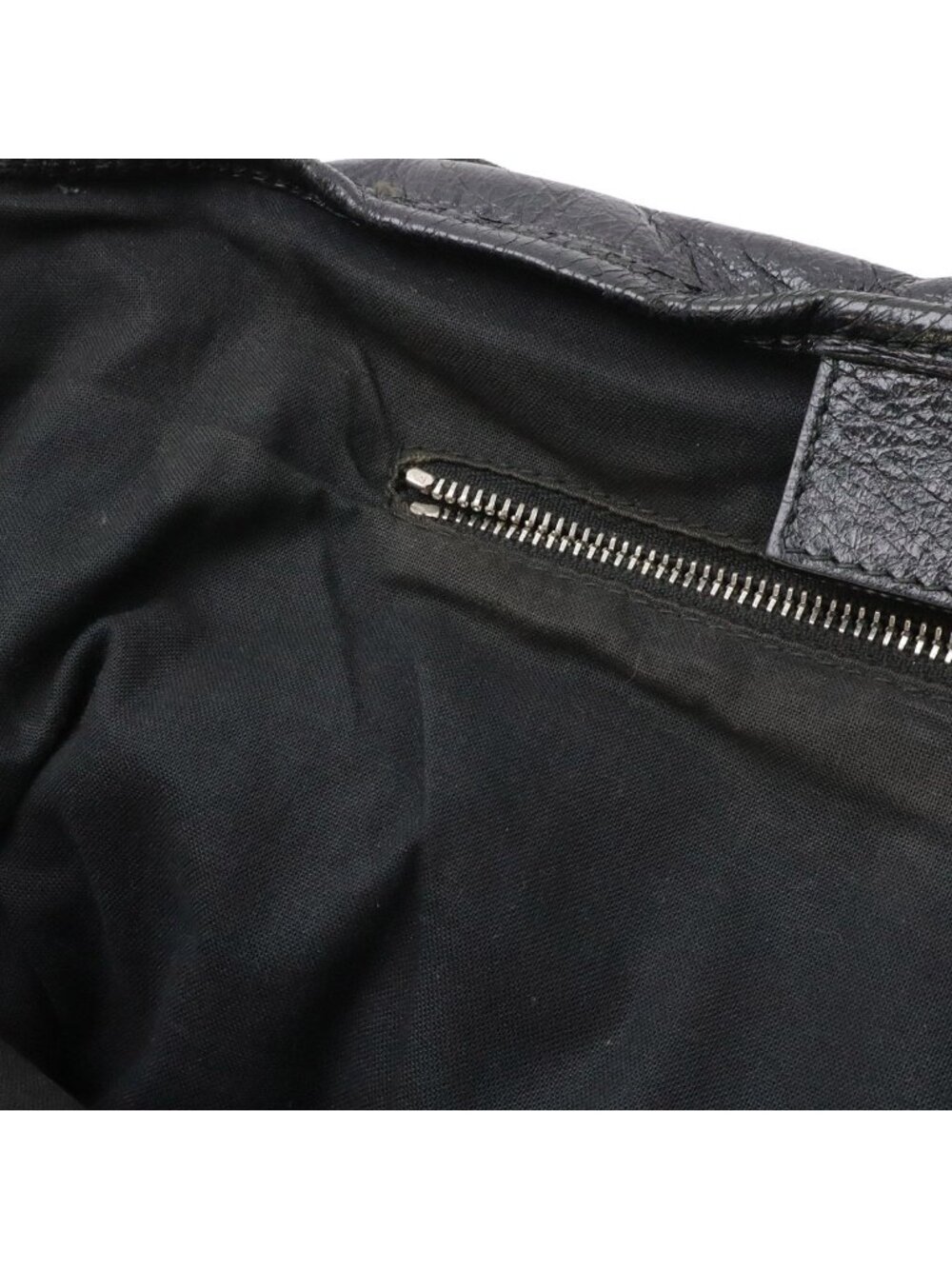 Balenciaga Navy Cabas S Logo Wrinkled Tote Leather Black - Picture 8 of 9